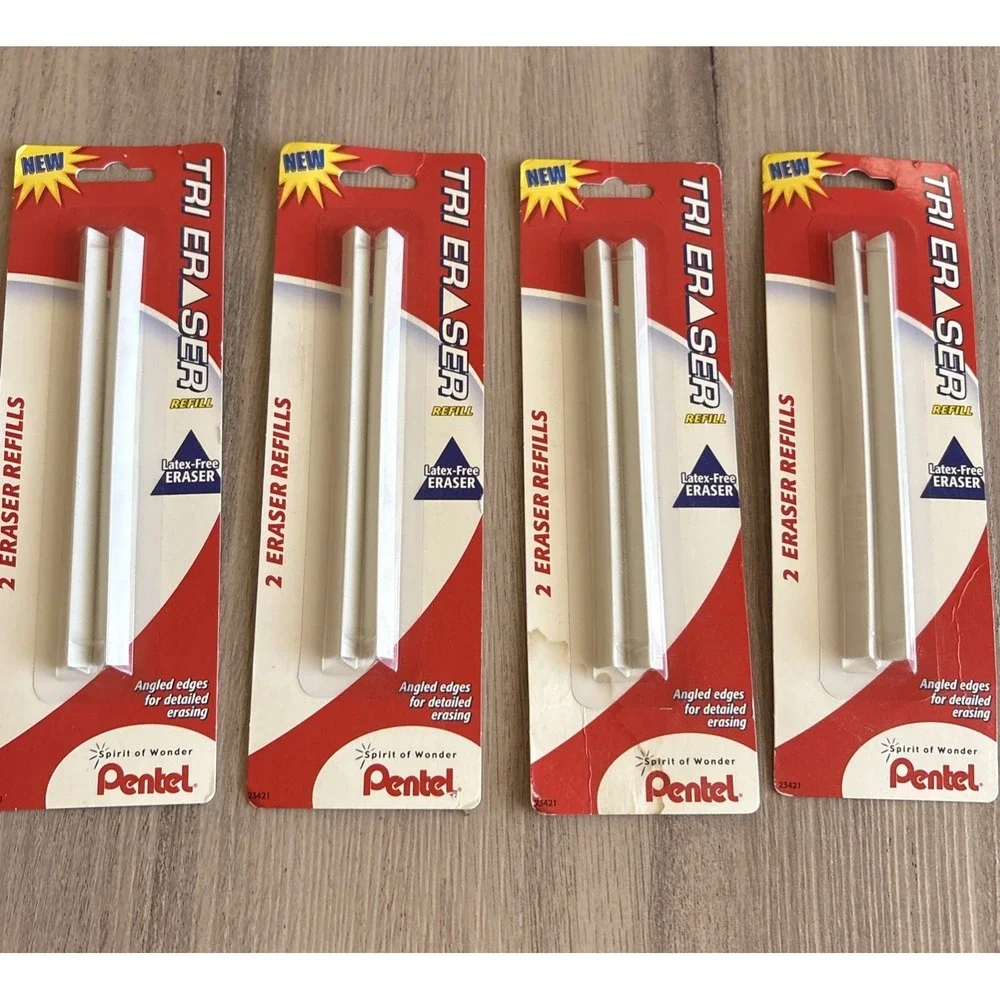 Pentel ZE15RBP2 - Refills for Tri Eraser, White, 2/Pack- 4‎ Packs